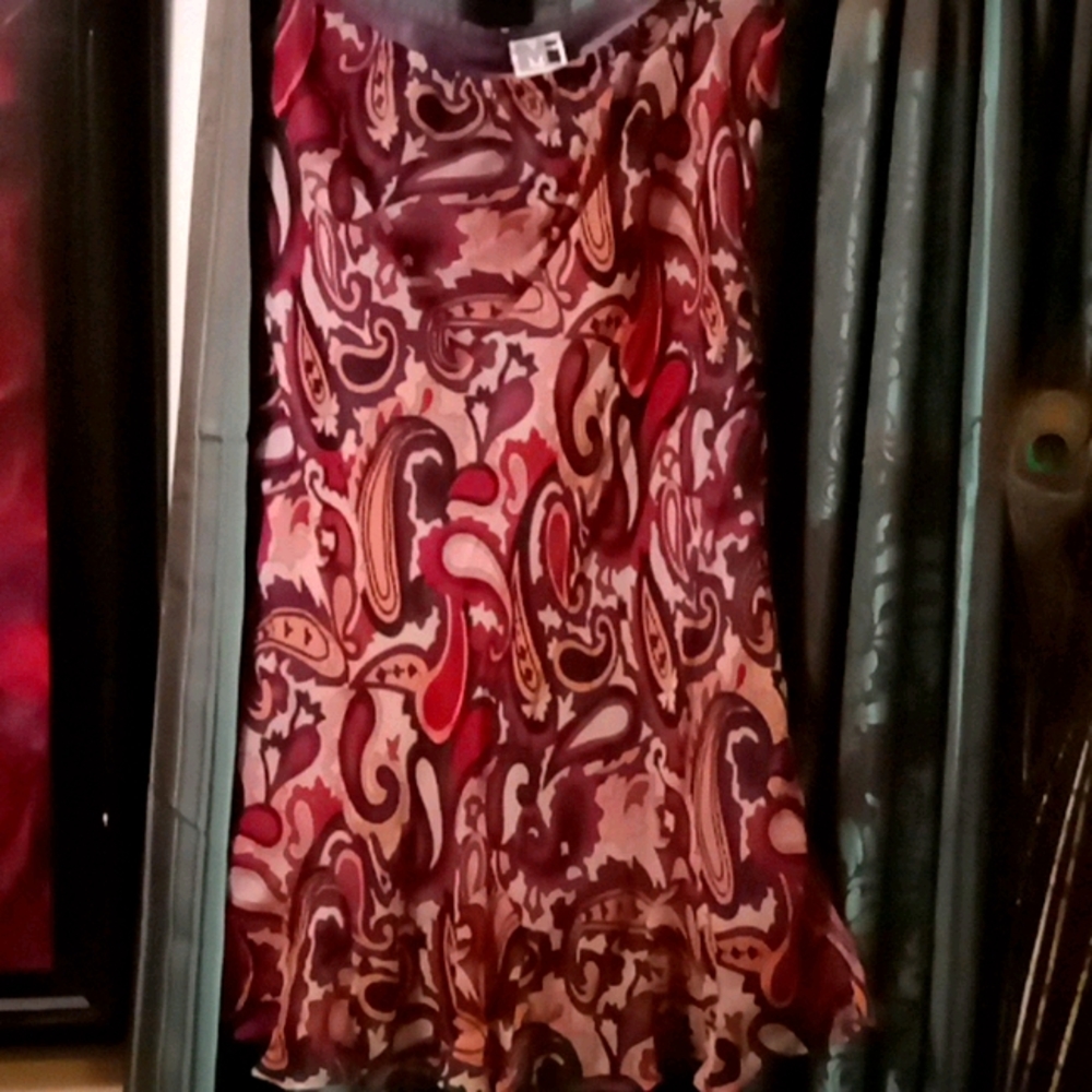 Bohemian chic silk paisley skirt